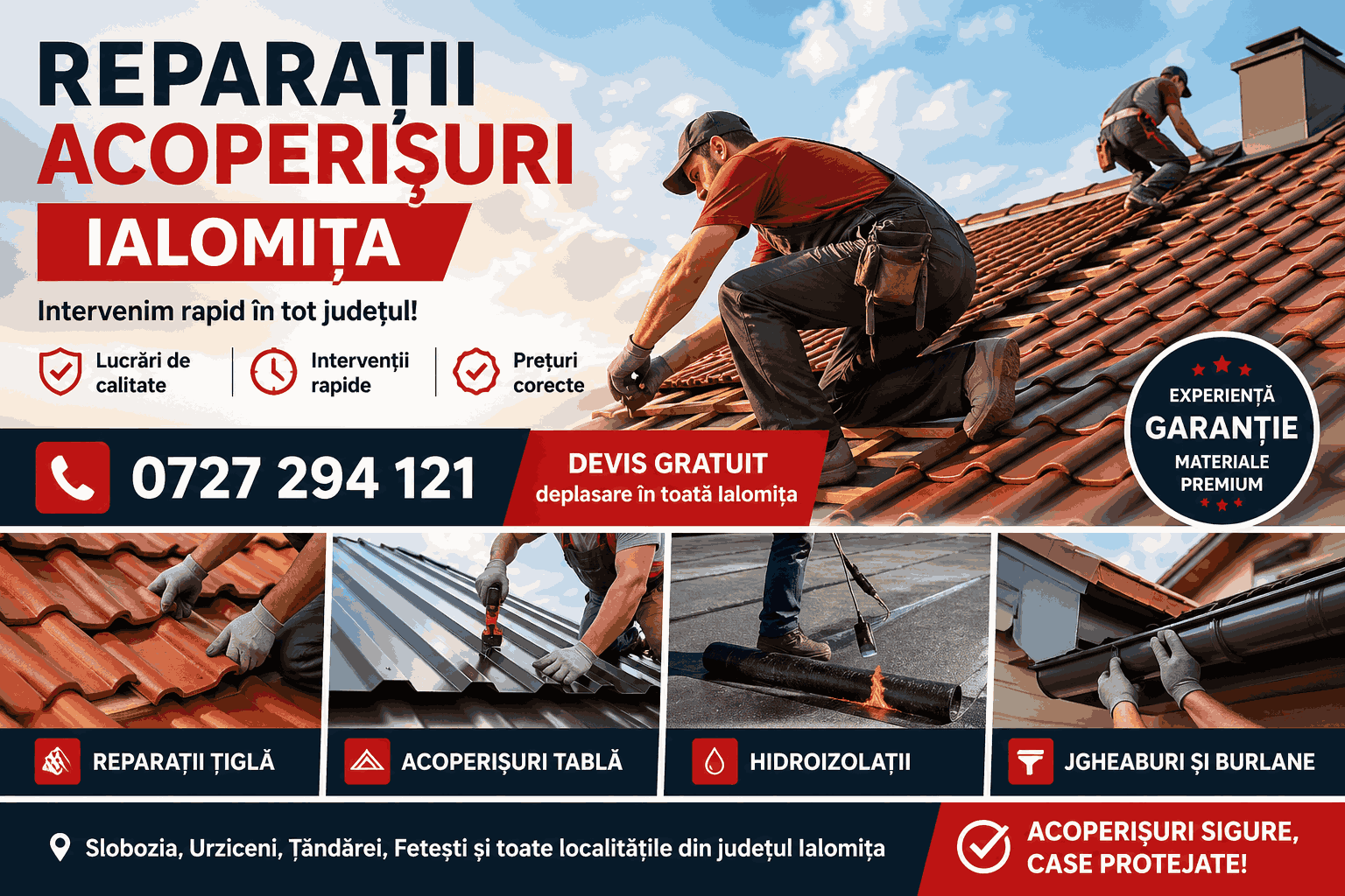 Reparatii acoperisuri Ialomita